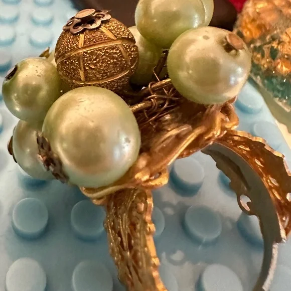 Handmade Miami Artist William Holman 111 . Green gold 24 Goldleaf  adj 6.5 -8 j - Picture 5 of 15